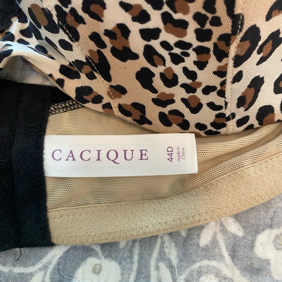 Cacique 44D Smooth Lightly Lined Balconette Bra leopard print animal plus size - Picture 4 of 4
